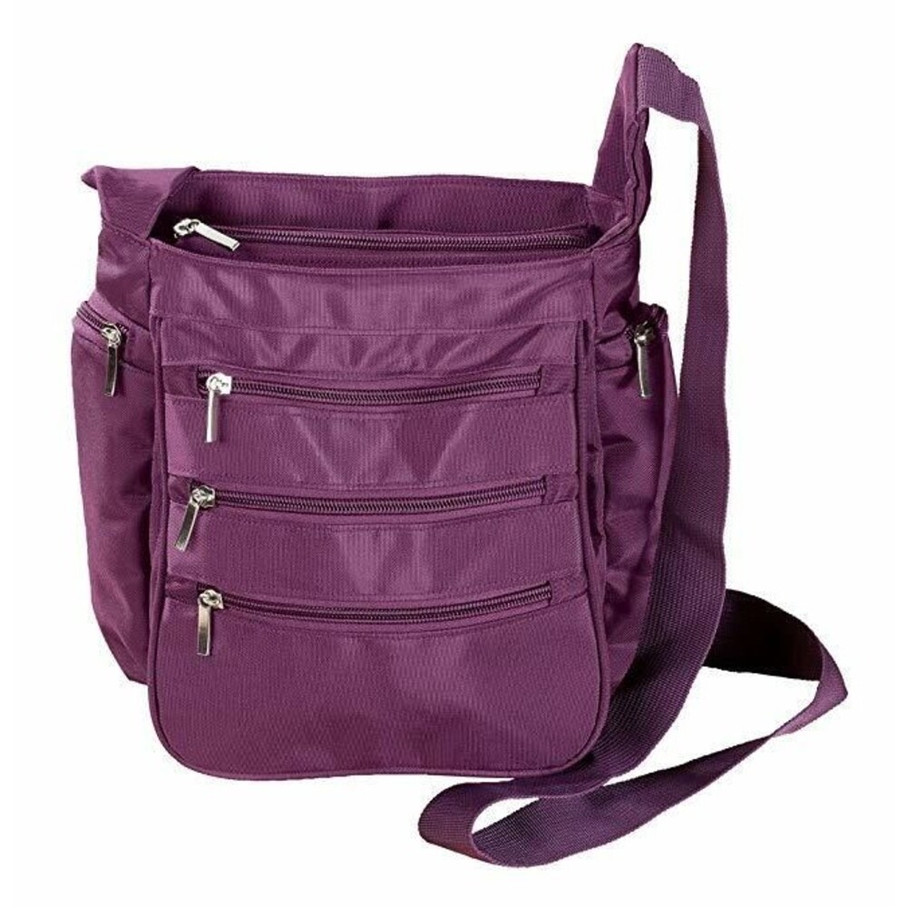 OrganiZZi Crossbody or Shoulder Purse Handbag Bag RFID Security PURPLE NWOT